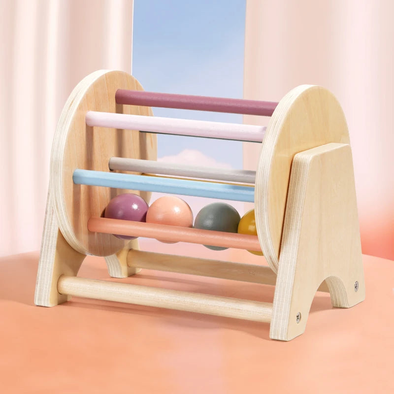 Baby Montessori Wooden Spinning Drum Infant Early Education For 1 To 3-Year-0ld Boys Girls Toddlers Developmental Christmas gift