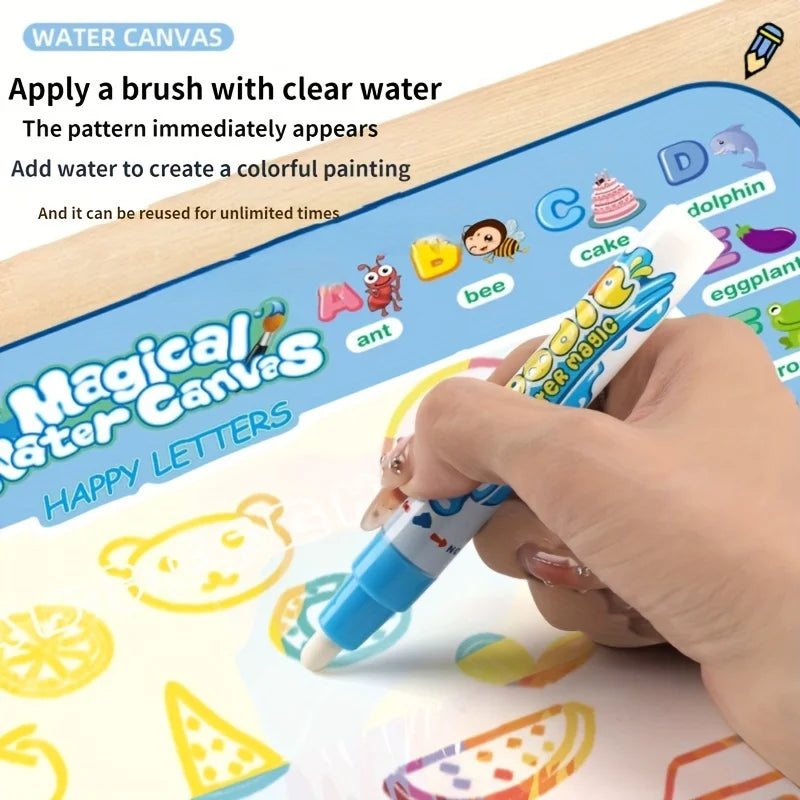 100x80CM Magic Water Drawing Mat Coloring Doodle With Reusable Magic Pens Montessori Painting Board Educational Toys Kids Gifts