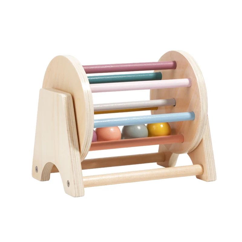 Baby Montessori Wooden Spinning Drum Infant Early Education For 1 To 3-Year-0ld Boys Girls Toddlers Developmental Christmas gift