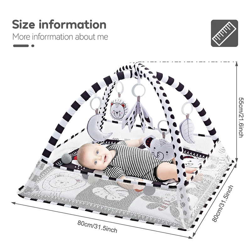 Baby Fitness Frame Children Play Mat Multifunctional Early Education Fence Crawling Mat Infant Play Rug Tummy Time Activity Pad